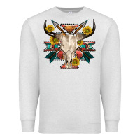Oatmeal Heather aztec western bull skull Premium Sweatshirt - NancyCooperArtShop