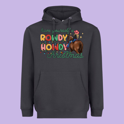 Have Yourself A Rowdy Howdy Christmas Heavyweight Hoodie Designed By Maliassmallbusiness