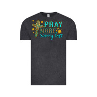 Vintage Black pray more worry less Vintage Tee - HRA Design Shop