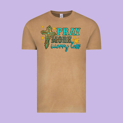 Pray More Worry Less Vintage Tee Designed By Hra Design Shop