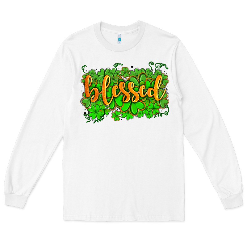 Blessed With  Shamrocks Long Sleeve Tee by AdoDesignShop | Teevron