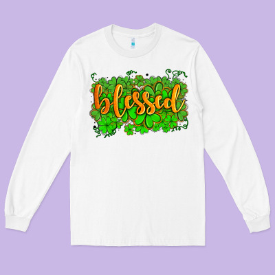 Blessed With  Shamrocks Long Sleeve Tee Designed By Adodesignshop