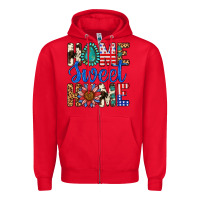Red Home Sweet Home Zipper Hoodie - LillyAllenDesigns