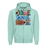 Seafoam Home Sweet Home Zipper Hoodie - LillyAllenDesigns