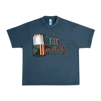 Midnight Navy getting star spangled hammered Urban Heavy Tee - CowhideDigitalArt