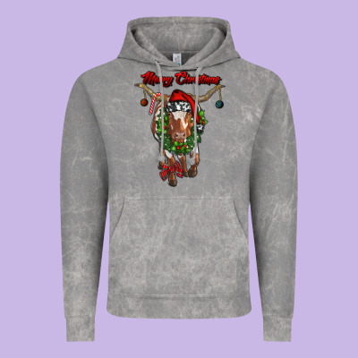 Merry Christmas Longhorn Cow Vintage Hoodie Designed By Ranaportraitstore
