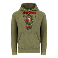 Vintage Olive merry christmas longhorn cow Vintage Hoodie - RanaPortraitStore