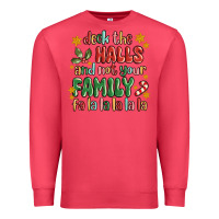Cardinal deck the halls and not your family fa la la la laa Premium Sweatshirt - MaliasSmallBusiness