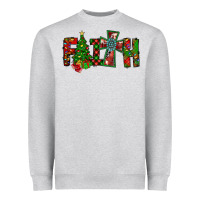 Heather Grey christmas faith with cross Heavyweight Sweatshirt - CowhideDigitalArt