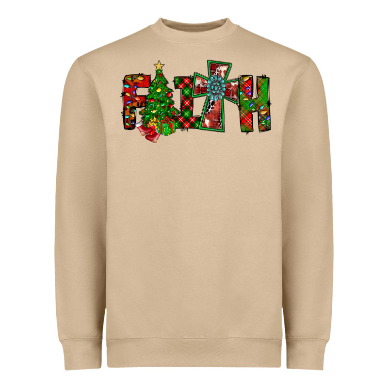 Christmas Faith With Cross Heavyweight Sweatshirt by CowhideDigitalArt | Teevron