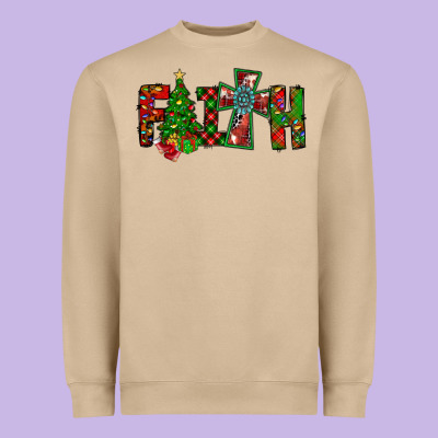 Christmas Faith With Cross Heavyweight Sweatshirt Designed By Cowhidedigitalart