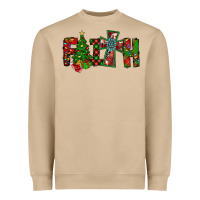Mushroom christmas faith with cross Heavyweight Sweatshirt - CowhideDigitalArt