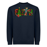 Navy christmas faith with cross Heavyweight Sweatshirt - CowhideDigitalArt