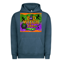 Pigment Midnight Navy bad witch vibes Urban Hoodie - NancyCooperArtShop