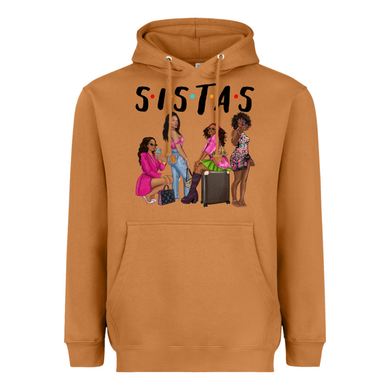Sista Sisters Afro Black Women Heavyweight Hoodie by NancyCooperArtShop | Teevron