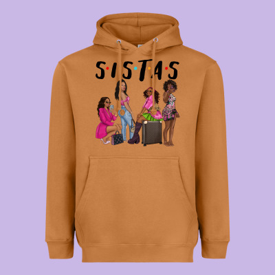Sista Sisters Afro Black Women Heavyweight Hoodie Designed By Nancycooperartshop