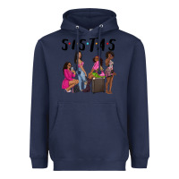 Navy sista sisters afro black women Heavyweight Hoodie - NancyCooperArtShop