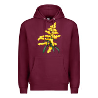 Burgundy Botanical Goldenrod Illustrations Premium Hoodie - LillyAllenDesigns