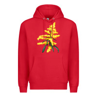 Red Botanical Goldenrod Illustrations Premium Hoodie - LillyAllenDesigns