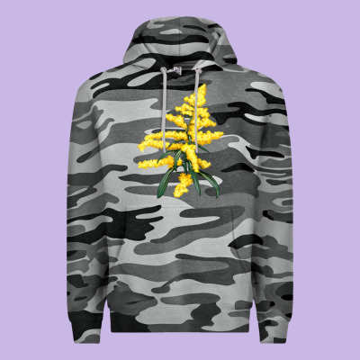 Botanical Goldenrod Illustrations Premium Hoodie Designed By Lillyallendesigns