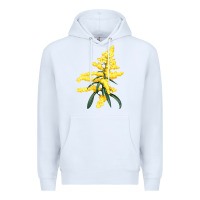 White Botanical Goldenrod Illustrations Premium Hoodie - LillyAllenDesigns
