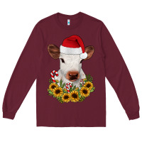 Burgundy calf sunflower christmas Long Sleeve Tee - JahusDesignShop