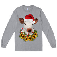 Heather Grey calf sunflower christmas Long Sleeve Tee - JahusDesignShop