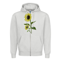 Dove Grey Buttercream Sunflower Zipper Hoodie - LillyAllenDesigns