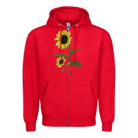 Red Buttercream Sunflower Zipper Hoodie - LillyAllenDesigns