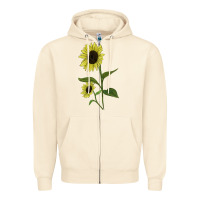 Sandshell Buttercream Sunflower Zipper Hoodie - LillyAllenDesigns