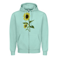Seafoam Buttercream Sunflower Zipper Hoodie - LillyAllenDesigns