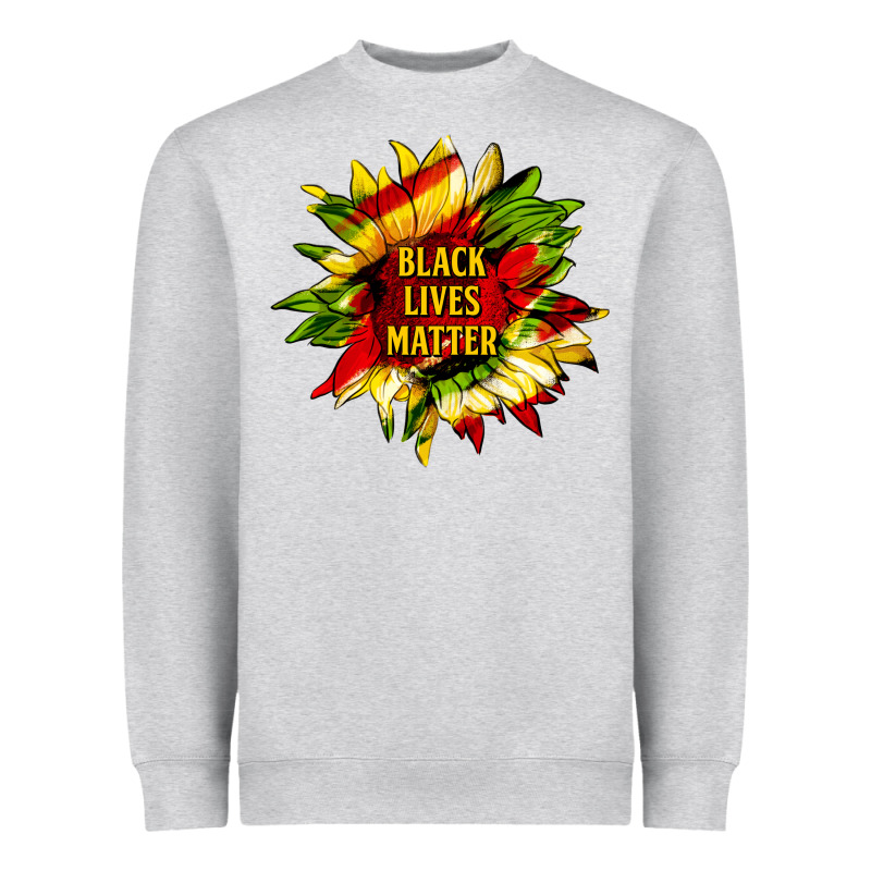 Black Lives Matter Sunflower Heavyweight Sweatshirt by HRA Design Shop | Teevron