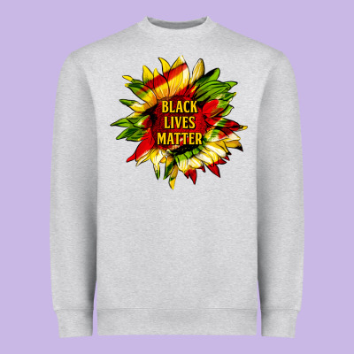 Black Lives Matter Sunflower Heavyweight Sweatshirt Designed By Hra Design Shop