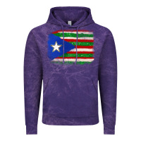 Cloud Purple Mexico and Puerto Rico Flag Vintage Hoodie - texasbilliewilder