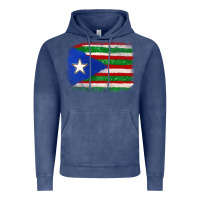 Vintage Denim Mexico and Puerto Rico Flag Vintage Hoodie - texasbilliewilder