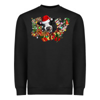 Black Christmas Joy Cow Heavyweight Sweatshirt - CowhideDigitalArt