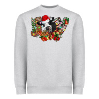 Heather Grey Christmas Joy Cow Heavyweight Sweatshirt - CowhideDigitalArt