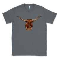 Charcoal Heather texas longhorn illustration Classic Tee - CowhideDigitalArt