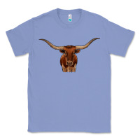 Colony Blue texas longhorn illustration Classic Tee - CowhideDigitalArt
