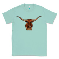 Seafoam texas longhorn illustration Classic Tee - CowhideDigitalArt
