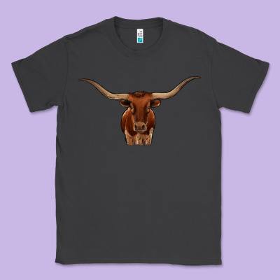 Texas Longhorn Illustration Classic Tee Designed By Cowhidedigitalart