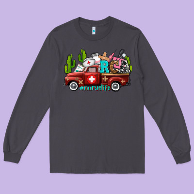 Rca Nurse Truck With Cactus Long Sleeve Tee Designed By Adodesignshop