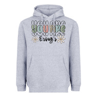 Heather Grey you are enough Heavyweight Hoodie - MaliasSmallBusiness