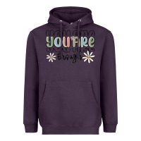 Plum you are enough Heavyweight Hoodie - MaliasSmallBusiness