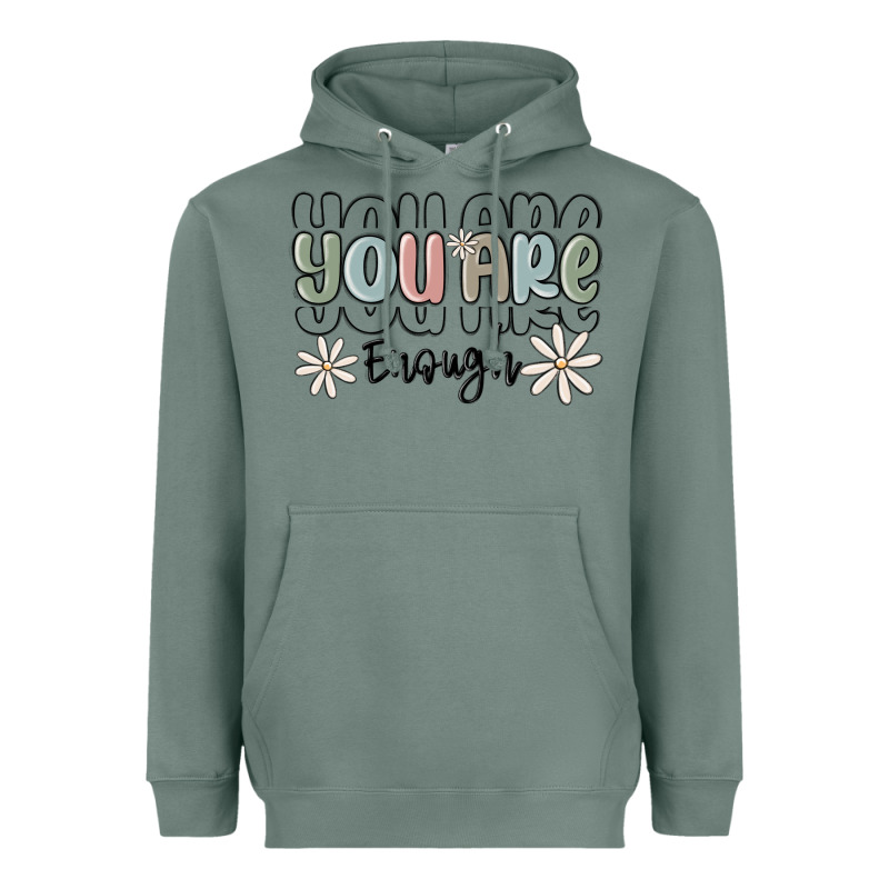 You Are Enough Heavyweight Hoodie by MaliasSmallBusiness | Teevron