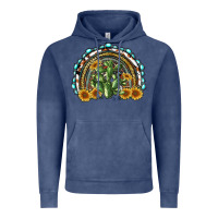 Vintage Denim western rainbow with cactus Vintage Hoodie - RanaPortraitStore