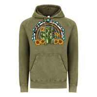 Vintage Olive western rainbow with cactus Vintage Hoodie - RanaPortraitStore