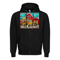 Black western truck farm animals mousepad Zipper Hoodie - BarkalooDesign