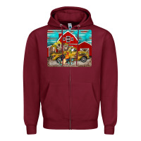 Burgundy western truck farm animals mousepad Zipper Hoodie - BarkalooDesign