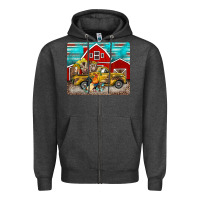 Charcoal Heather western truck farm animals mousepad Zipper Hoodie - BarkalooDesign